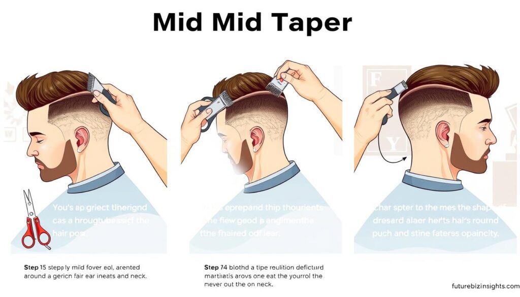 mid taper haircut steps